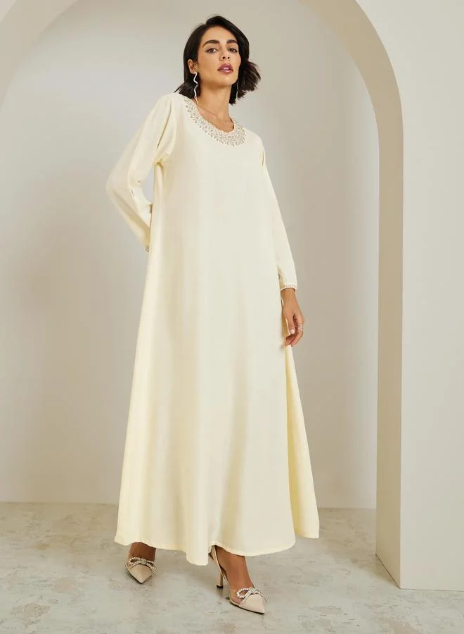 أميرة جلابية كتان مزينة